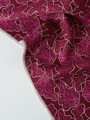 Load image into Gallery viewer, Burgundy Paisley Linen Cotton