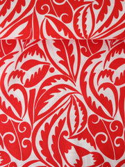 Load image into Gallery viewer, Red Brite Swirling Foliage Linen Cotton