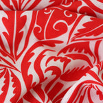 Load image into Gallery viewer, Red Brite Swirling Foliage Linen Cotton
