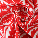 Load image into Gallery viewer, Red Brite Swirling Foliage Linen Cotton
