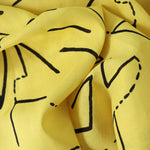 Load image into Gallery viewer, Funky Lines On Yellow Linen Cotton
