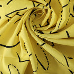 Load image into Gallery viewer, Funky Lines On Yellow Linen Cotton
