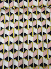 Load image into Gallery viewer, Pink/Yellow/Black Box Illusions Linen Cotton