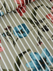 Load image into Gallery viewer, Broken Stripe Floral on Taupe Linen Cotton
