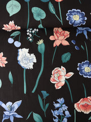 Load image into Gallery viewer, 28IN REMNANT; Florist's Choice on Black Linen Cotton