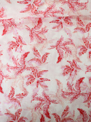 Load image into Gallery viewer, 25IN REMNANT; Pink &amp; Red Cottage Floral on Ivory Linen Cotton