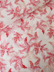 Load image into Gallery viewer, 25IN REMNANT; Pink &amp; Red Cottage Floral on Ivory Linen Cotton