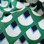 Load image into Gallery viewer, Kelly Green Geo Peaks Linen Cotton
