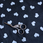 Load image into Gallery viewer, 2YD 12IN Hearts on Black Brushed Sweater Knit | Kayla's Destash
