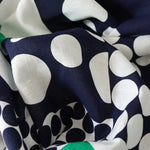 Load image into Gallery viewer, Navy &amp; Emerald Mod Dot Linen Cotton
