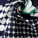 Load image into Gallery viewer, Navy &amp; Emerald Mod Dot Linen Cotton
