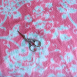 Load image into Gallery viewer, 1YD Mint Scrolls on Coral Fleece | Kayla's Destash
