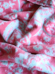 Load image into Gallery viewer, 1YD Mint Scrolls on Coral Fleece | Kayla's Destash