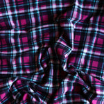 Load image into Gallery viewer, 1YD Pink &amp; Teal Plaid Single Brushed Poly | Kayla's Destash
