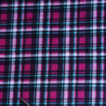 Load image into Gallery viewer, 1YD Pink &amp; Teal Plaid Single Brushed Poly | Kayla's Destash
