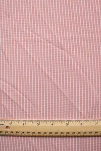 2YD PRECUT; Peachy Pink & Ivory Vertical Stripe Ghost Crepe