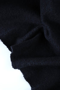 2YD PRECUT; Darkest Navy Wool Boucle/French Terry Knit | By The Half Yard