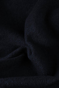 2YD PRECUT; Darkest Navy Wool Boucle/French Terry Knit | By The Half Yard