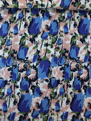 Load image into Gallery viewer, Tulip Garden (Blue) Rayon Crepe