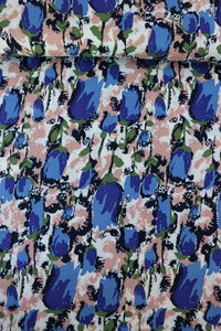 Tulip Garden (Blue) Rayon Crepe