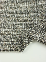 Load image into Gallery viewer, Black/White Tweed Boucle Jacquard Knit