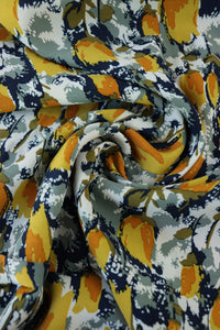 Tulip Garden (Mustard) Rayon Crepe