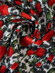 Load image into Gallery viewer, Tulip Garden (Red) Rayon Crepe