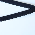 Load image into Gallery viewer, Black Plush Back Scallop Elastic
