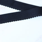 Load image into Gallery viewer, Black Plush Back Scallop Elastic
