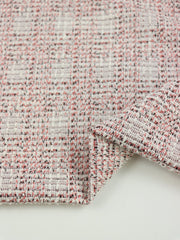 Load image into Gallery viewer, Cherry Blossom/White Tweed Boucle Jacquard Knit