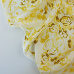 Load image into Gallery viewer, Shades of Gold Floral on Ivory Viscose Satin
