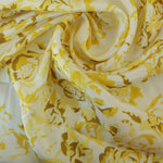 Load image into Gallery viewer, Shades of Gold Floral on Ivory Viscose Satin
