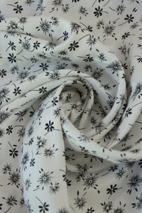 Wishing Floral on Ivory Viscose Satin