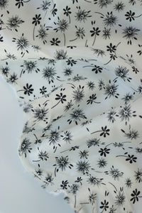 Wishing Floral on Ivory Viscose Satin