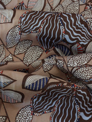 Load image into Gallery viewer, 2YD PRECUT; Groovy Foliage on Latte Viscose Satin