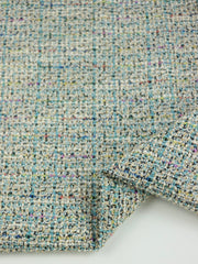 Load image into Gallery viewer, Blue/Ivory Tweed Boucle Jacquard Knit