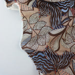Load image into Gallery viewer, Groovy Foliage on Latte Viscose Satin
