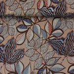 Load image into Gallery viewer, Groovy Foliage on Latte Viscose Satin
