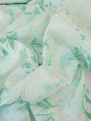 Load image into Gallery viewer, Mint Floral Sketch Viscose Satin