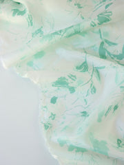 Load image into Gallery viewer, Mint Floral Sketch Viscose Satin