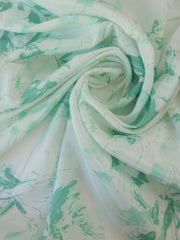 Load image into Gallery viewer, Mint Floral Sketch Viscose Satin