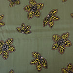 Load image into Gallery viewer, Squiggle Floral on Olive Viscose Satin
