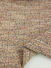 Load image into Gallery viewer, Peach/Ivory Tweed Boucle Jacquard Knit