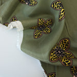 Load image into Gallery viewer, Squiggle Floral on Olive Viscose Satin
