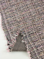 Load image into Gallery viewer, Pink/Black Tweed Boucle Jacquard Knit