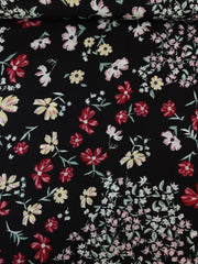 Load image into Gallery viewer, Lydia Floral on Black Viscose Satin