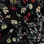 Load image into Gallery viewer, Lydia Floral on Black Viscose Satin
