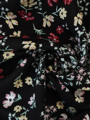 Load image into Gallery viewer, Lydia Floral on Black Viscose Satin