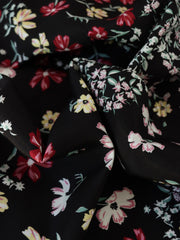Load image into Gallery viewer, Lydia Floral on Black Viscose Satin
