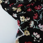 Load image into Gallery viewer, Lydia Floral on Black Viscose Satin
